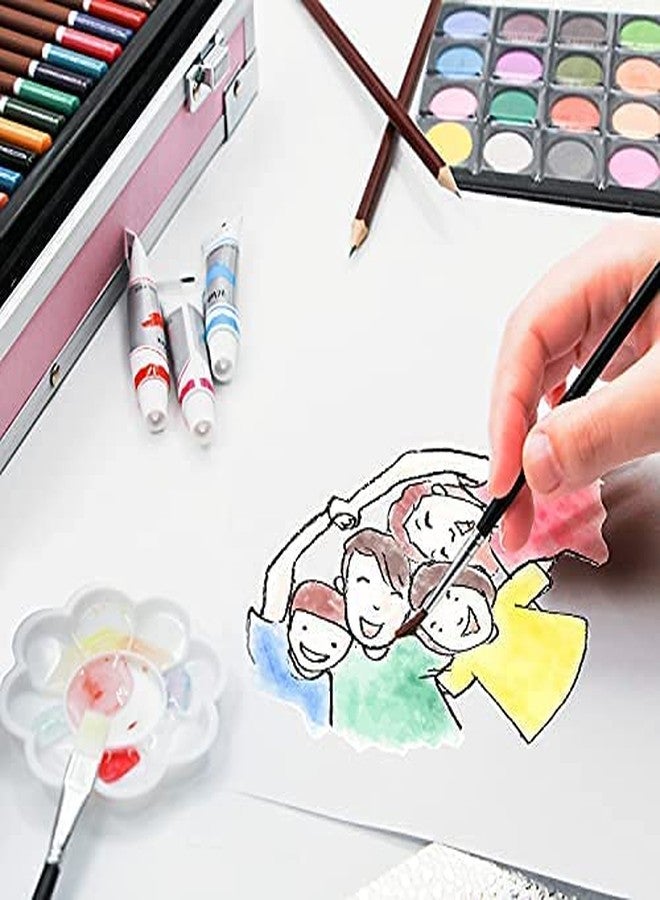 4AJ BAZAAR Unicorn Print Pink Color 145 PCS Art Supplies, Drawing Art Kit for Kids Adults Art Set with Double Sided Trifold Easel, Oil Pastels [Color AS per Stock] - Image 2